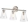 4_Aliza 22" Wide Brushed Nickel 3-Light Bath Light more views