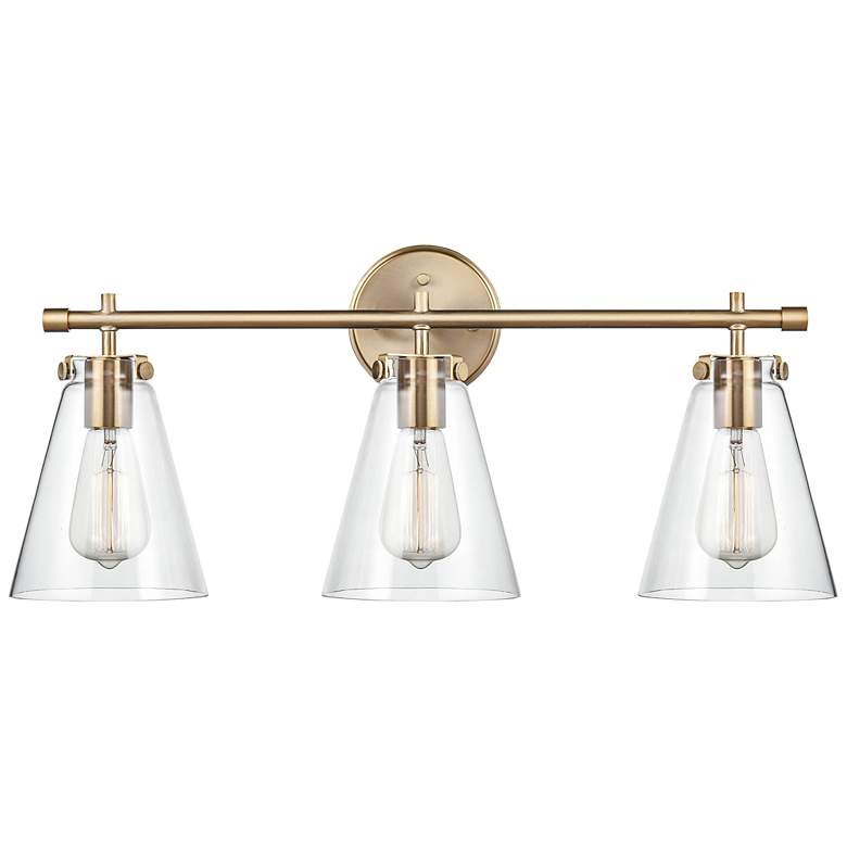 Image 1 Aliza 27" Wide Modern Gold 3-Light Vanity Bath Light