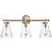 Aliza 27" Wide Modern Gold 3-Light Vanity Bath Light