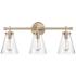 Aliza 27" Wide Modern Gold 3-Light Vanity Bath Light