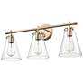 3_Aliza 27" Wide Modern Gold 3-Light Vanity Bath Light more views