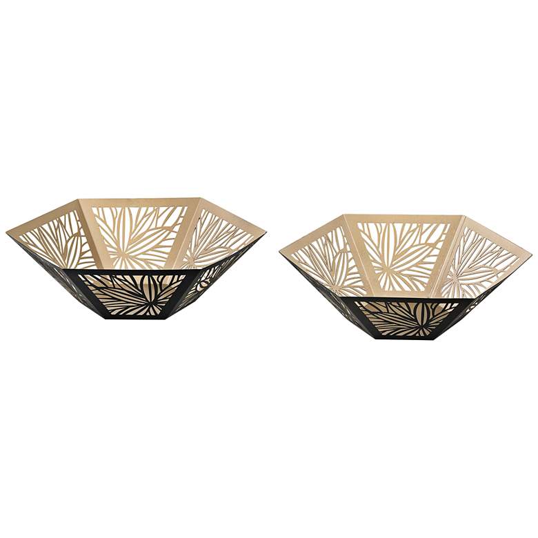 Image 1 Alke Gold and Black Metal 2-Piece Bowl Set