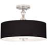 All Black Giclee 16" Wide Semi-Flush Ceiling Light