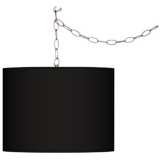 All Black Giclee Swag Style 13 1/2&quot; Wide Plug-In Chandelier