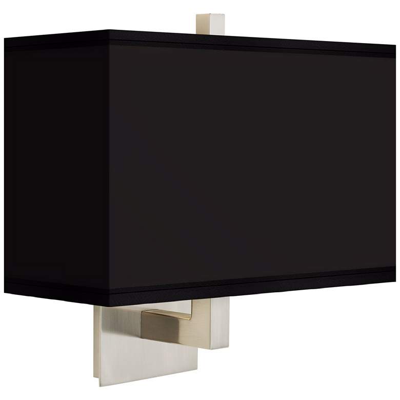 Image 1 All Black Rectangular Giclee Shade Wall Sconce