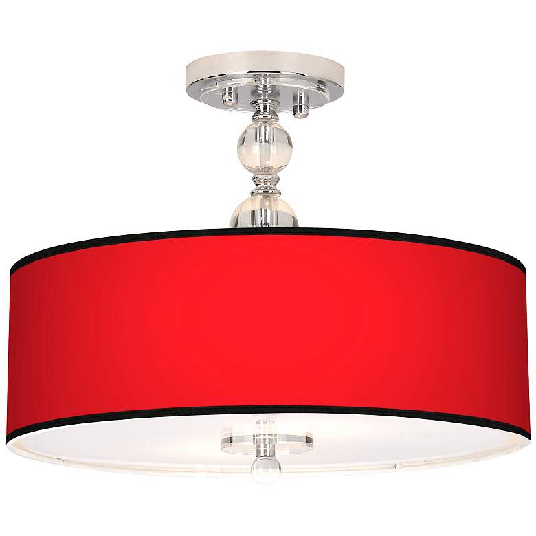 Image 1 All Red Giclee 16 inch Wide Semi-Flush Ceiling Light