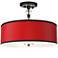 All Red Giclee 16"W Black Semi-Flush Ceiling Light