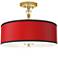 All Red Giclee 16"W Gold Semi-Flush Ceiling Light