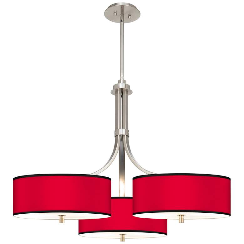 Image 1 All Red Giclee 36" Wide Triple Pendant