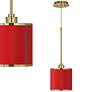 All Red Giclee Gold Mini Pendant Light