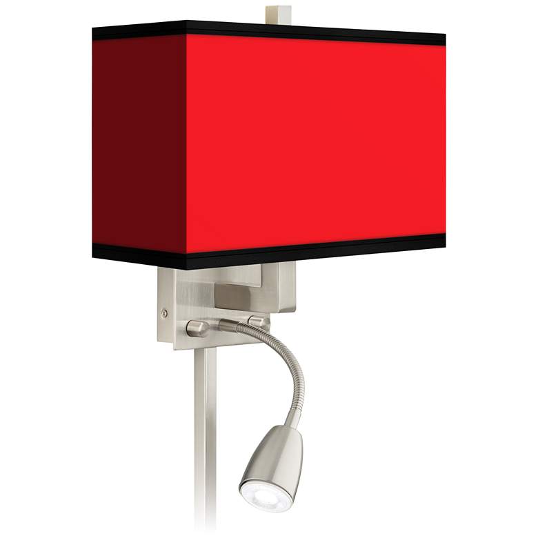 Image 1 All Red Giclee LED Reading Light Plug-In Sconce
