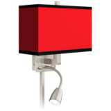All Red Giclee LED Reading Light Plug-In Sconce