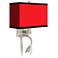 All Red Giclee LED Reading Light Plug-In Sconce