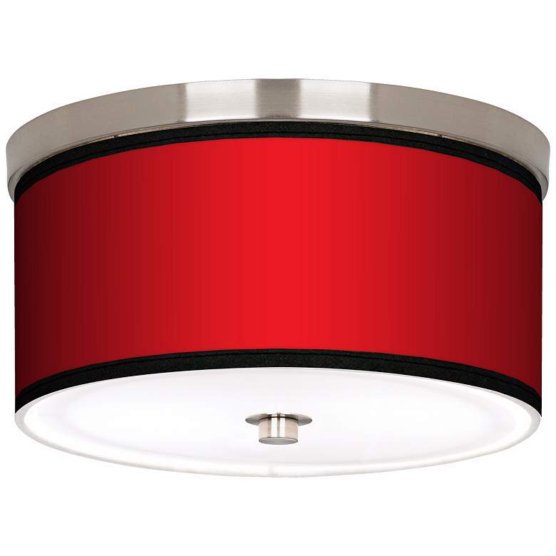 Image 1 All Red Nickel 10 1/4 inch Wide Ceiling Light