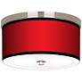 All Red Nickel 10 1/4" Wide Ceiling Light