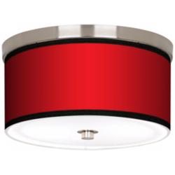 All Red Nickel 10 1/4&quot; Wide Ceiling Light