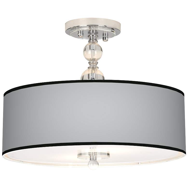 Image 1 All Silver Giclee 16 inch Wide Semi-Flush Ceiling Light