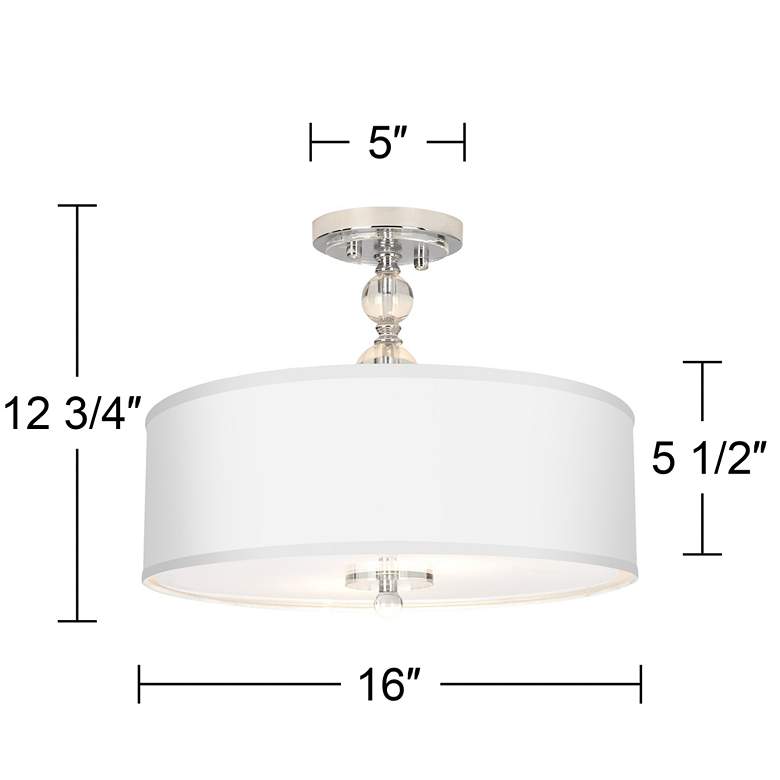 Image 4 All Silver Giclee 16 inch Wide Semi-Flush Ceiling Light more views
