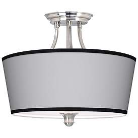 Image1 of All Silver Giclee Shade 18" Wide Ceiling Light
