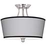 All Silver Giclee Shade 18" Wide Ceiling Light