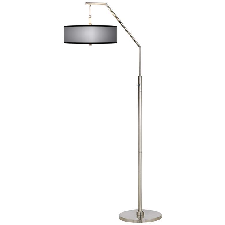 Image 2 All Silver Giclee Shade Arc Floor Lamp