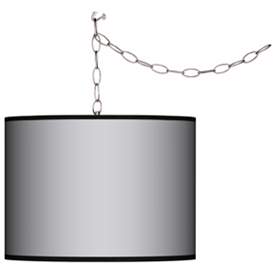 Image1 of All Silver Giclee Swag Style 13 1/2" Wide Plug-In Chandelier