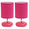All The Rages 10 1/4" Modern Round Rock Pink Lamps Set of 2