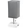All The Rages 14 1/4" White and Gray Stick Lamp with USB Charging Port