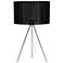 All The Rages 19 3/4" Brushed Nickel Black Shade Tripod Table Lamp