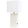 All The Rages 21" Elegant Designs White Leather USB Table Lamp