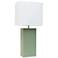 All The Rages 21" Leather Wrapped Sage Green Table Lamp with LED Bulb
