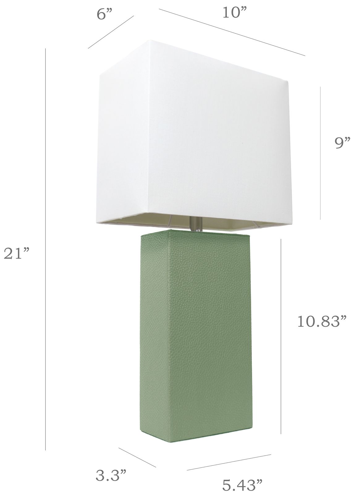 Image 4 All The Rages 21" Leather Wrapped Sage Green Table Lamp with LED Bulb more views