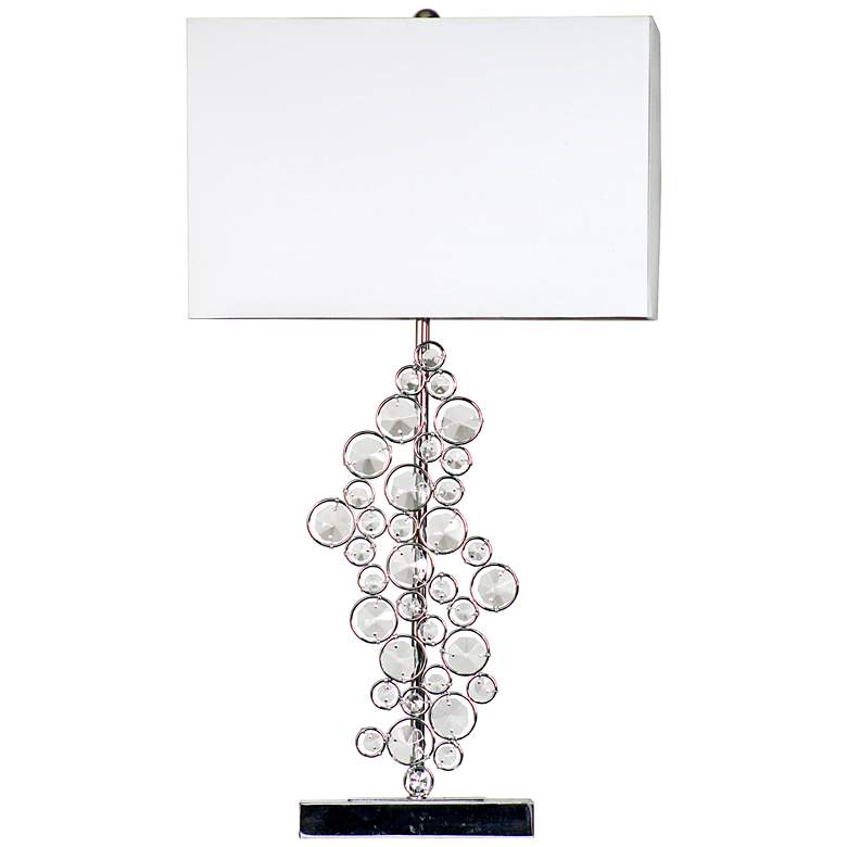 Image 1 All the Rages 25 inch Chrome and Prismatic Sequin Crystal Glass Table Lamp