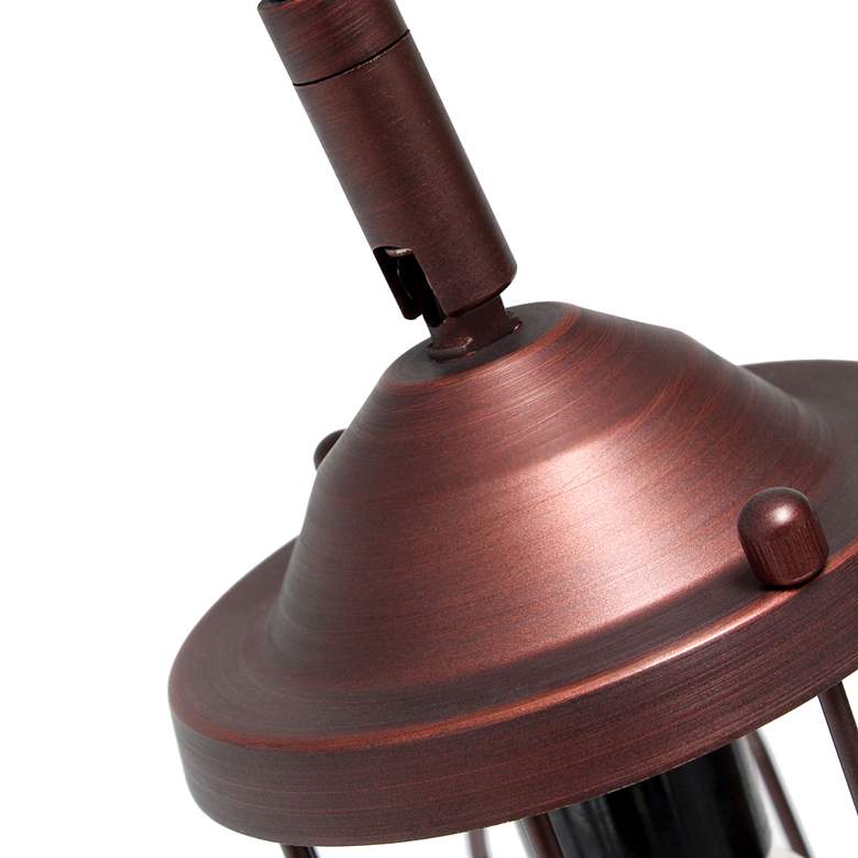 Image 3 All The Rages 25" Red Bronze Metal Desk Lamp with Caged Shade more views