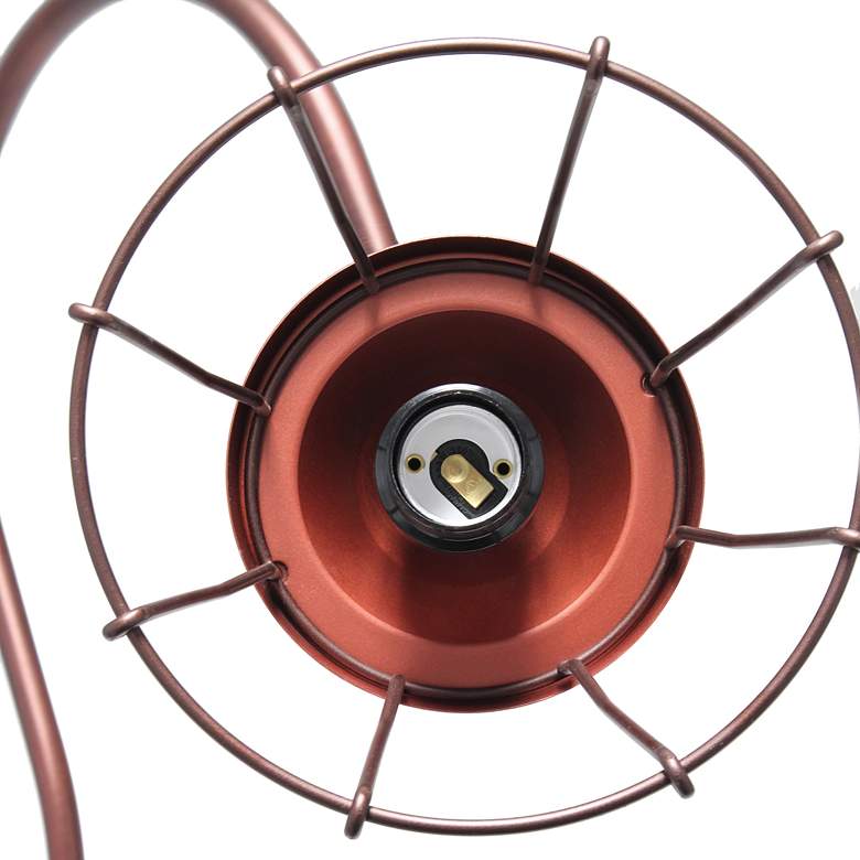 Image 5 All The Rages 25" Red Bronze Metal Desk Lamp with Caged Shade more views