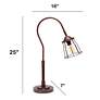 All The Rages 25" Red Bronze Metal Desk Lamp with Caged Shade