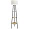 All The Rages 61 3/4" High Black and Wood 3-Shelf Tripod Floor Lamp