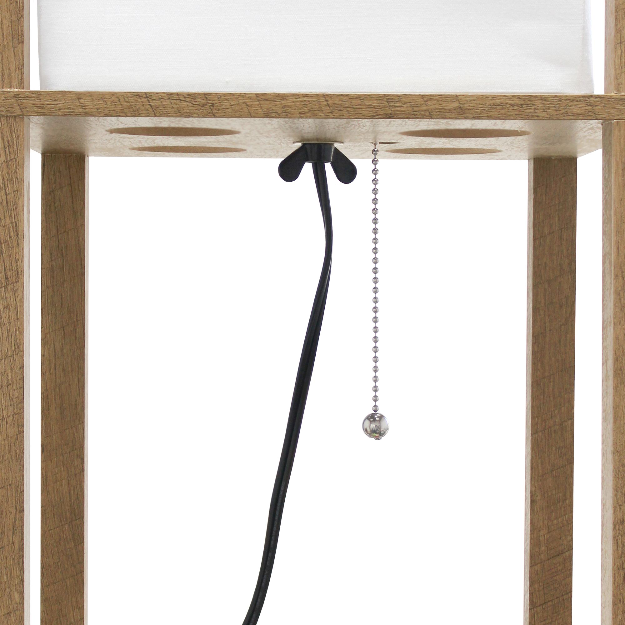 All The Rages 62 1/2" High 3-Tier Linen Shade Etagere Shelf Floor Lamp