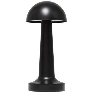 All The Rages 9" Black Dome Rechargeable Touch Sensor Cordless Lamp