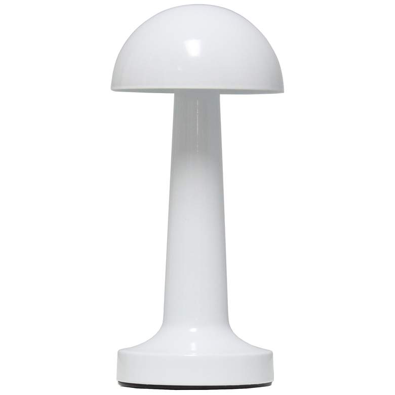 Image 1 All The Rages 9" White Dome Rechargeable Touch Sensor Cordless Lamp