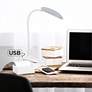 All the Rages Adjustable Gooseneck Gray LED Clip Light with USB