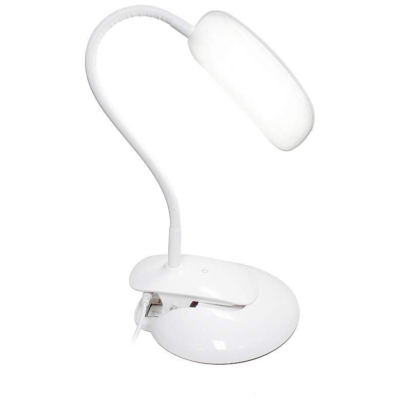 Image 4 All the Rages Adjustable Gooseneck Gray LED Clip Light with USB more views