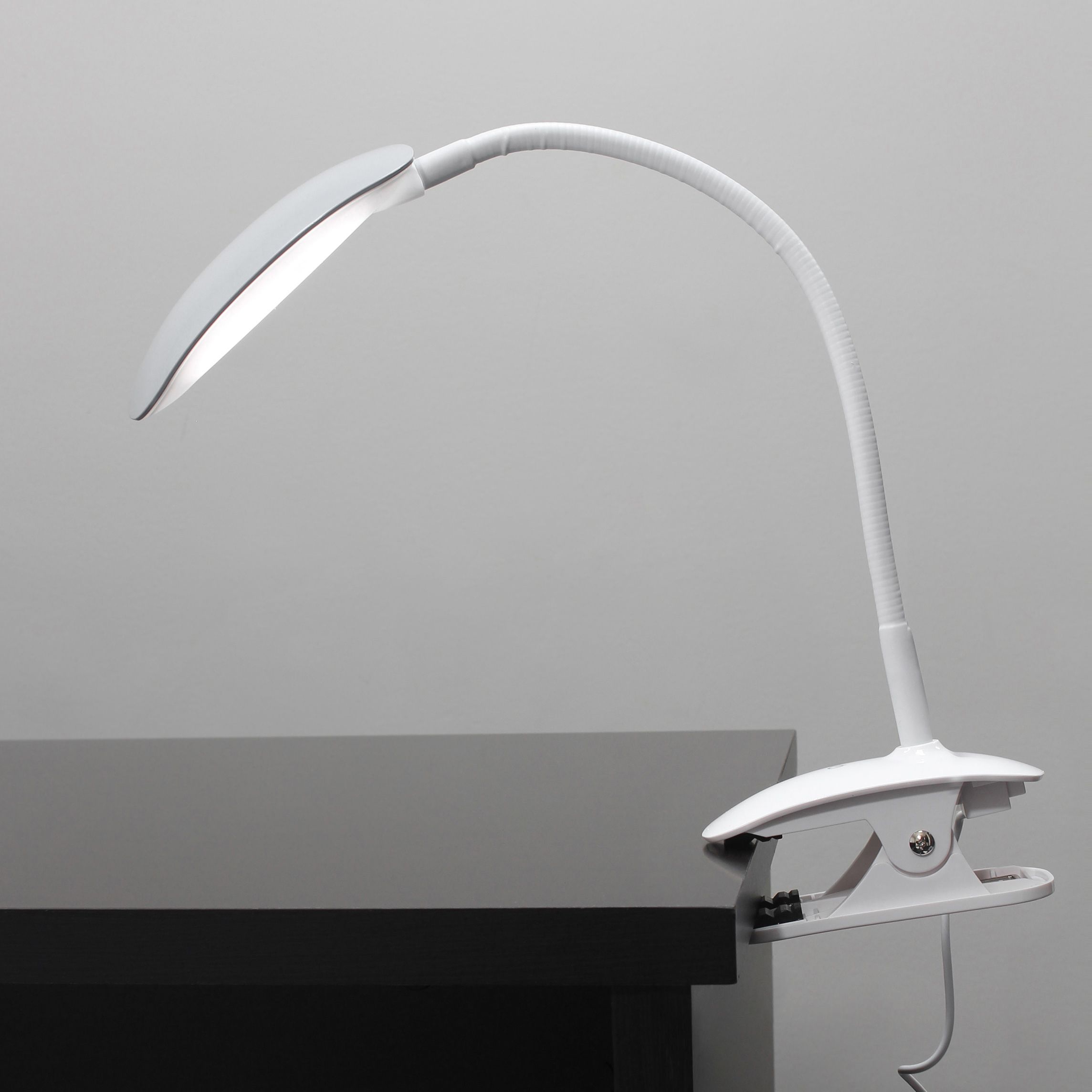 All the Rages Adjustable Gooseneck Gray LED Clip Light with USB