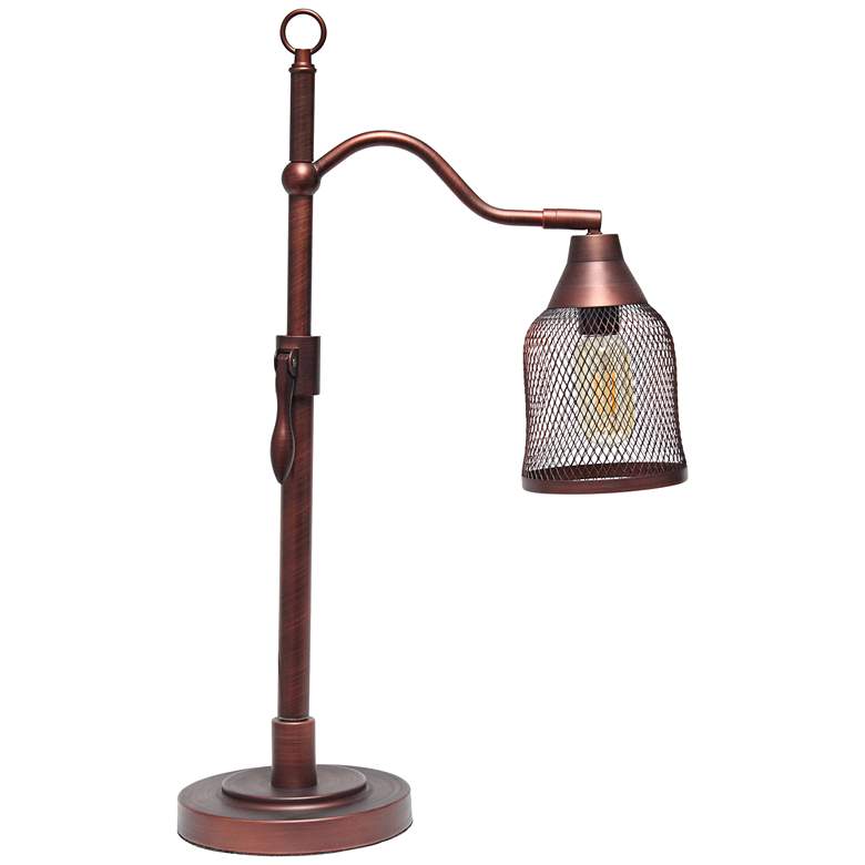 Image 2 All the Rages Adjustable Height Red Bronze Arch Arm Metal Desk Lamp