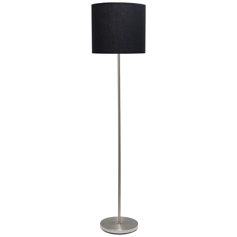 Image 2 All the Rages Analisa 58 1/4 inch Black Shade Brushed Nickel Floor Lamp