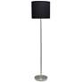 2_All the Rages Analisa 58 1/4" Black Shade Brushed Nickel Floor Lamp