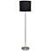All the Rages Analisa 58 1/4" Black Shade Brushed Nickel Floor Lamp