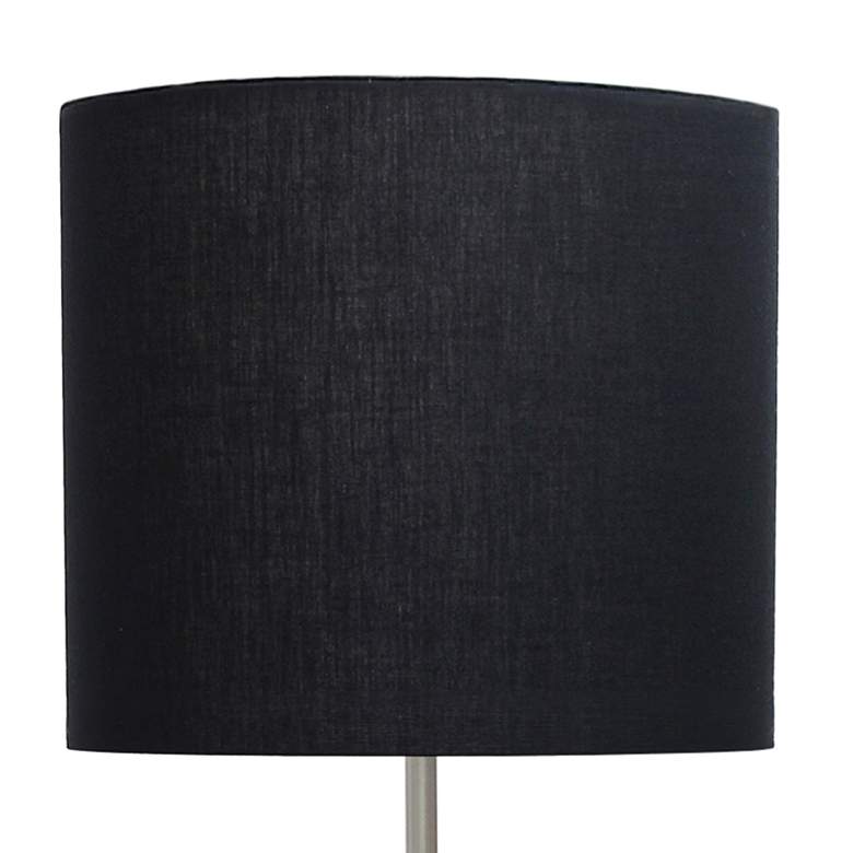 Image 3 All the Rages Analisa 58 1/4 inch Black Shade Brushed Nickel Floor Lamp more views