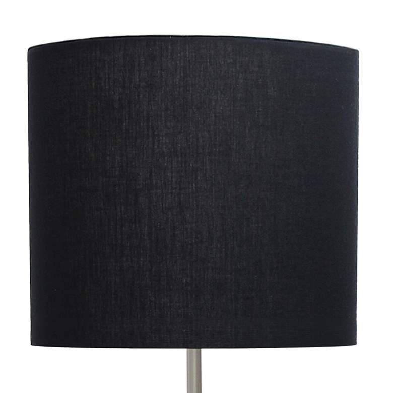 Image 3 All the Rages Analisa 58 1/4" Black Shade Brushed Nickel Floor Lamp more views