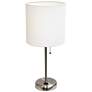 2_All the Rages Ben 19 1/2" Brushed Steel Accent Lamp with Power Outlet
